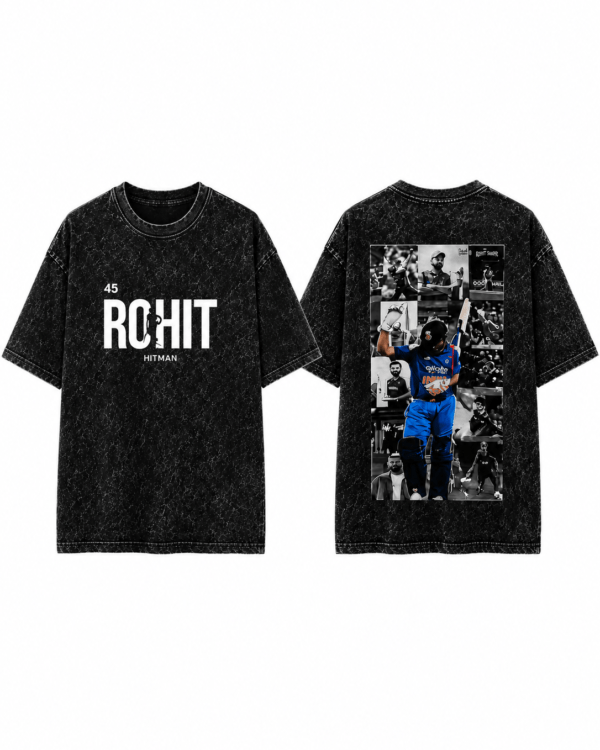 The Mild Fashion x Rohit Sharma “HITMAN” Oversized Acid Wash T-Shirt – Limited Edition