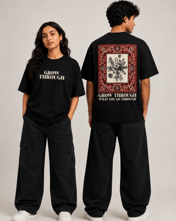 Grow Through Oversized T-Shirt Black | The Mild Fashion